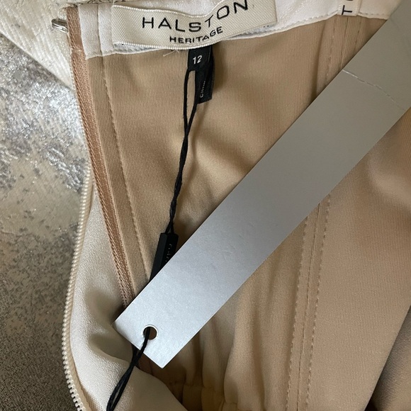 Halston Heritage Silver Strapless Sheath Dress - Picture 8 of 8